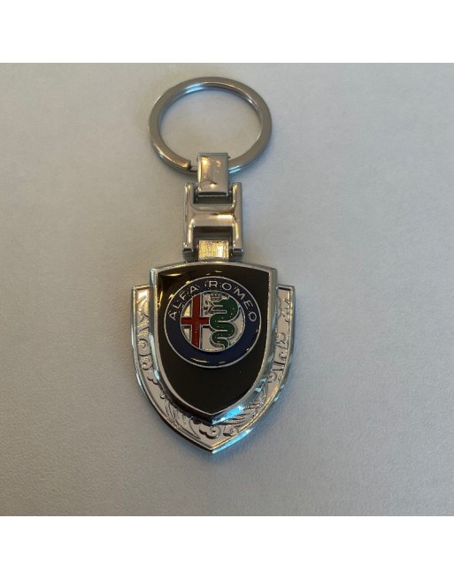 Porte-clés Alfa Roméo Goutte design 1 couleur sur simili cuir, anneau brisé  fil rond - CISCAR