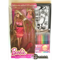 Barbie (Petit chien) Feutrine. Tableau relief 3D'velours