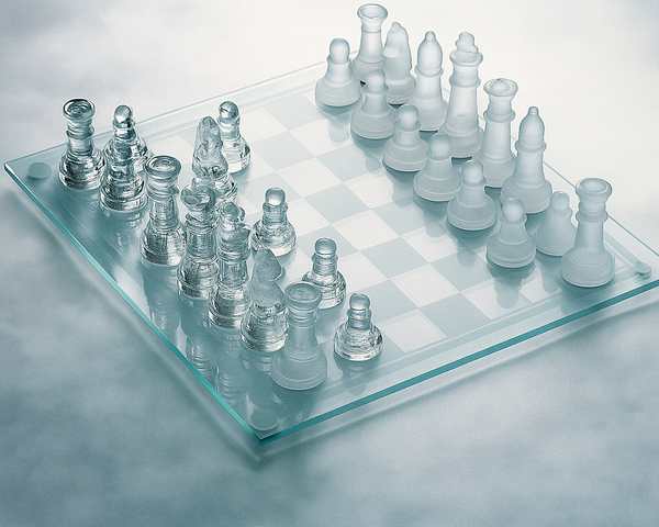 Jeu d’échecs en verre