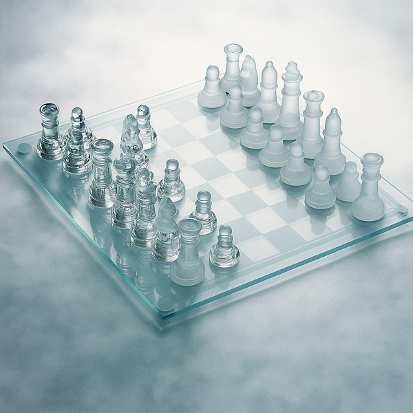 Jeu d’échecs en verre