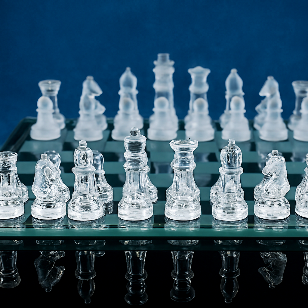 Jeu d’échecs en verre