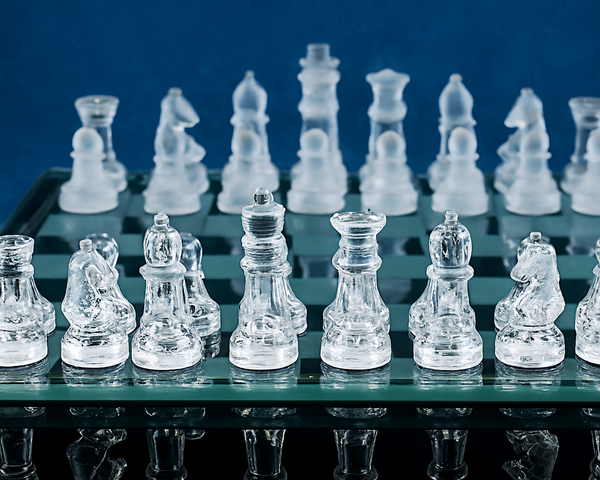 Jeu d’échecs en verre